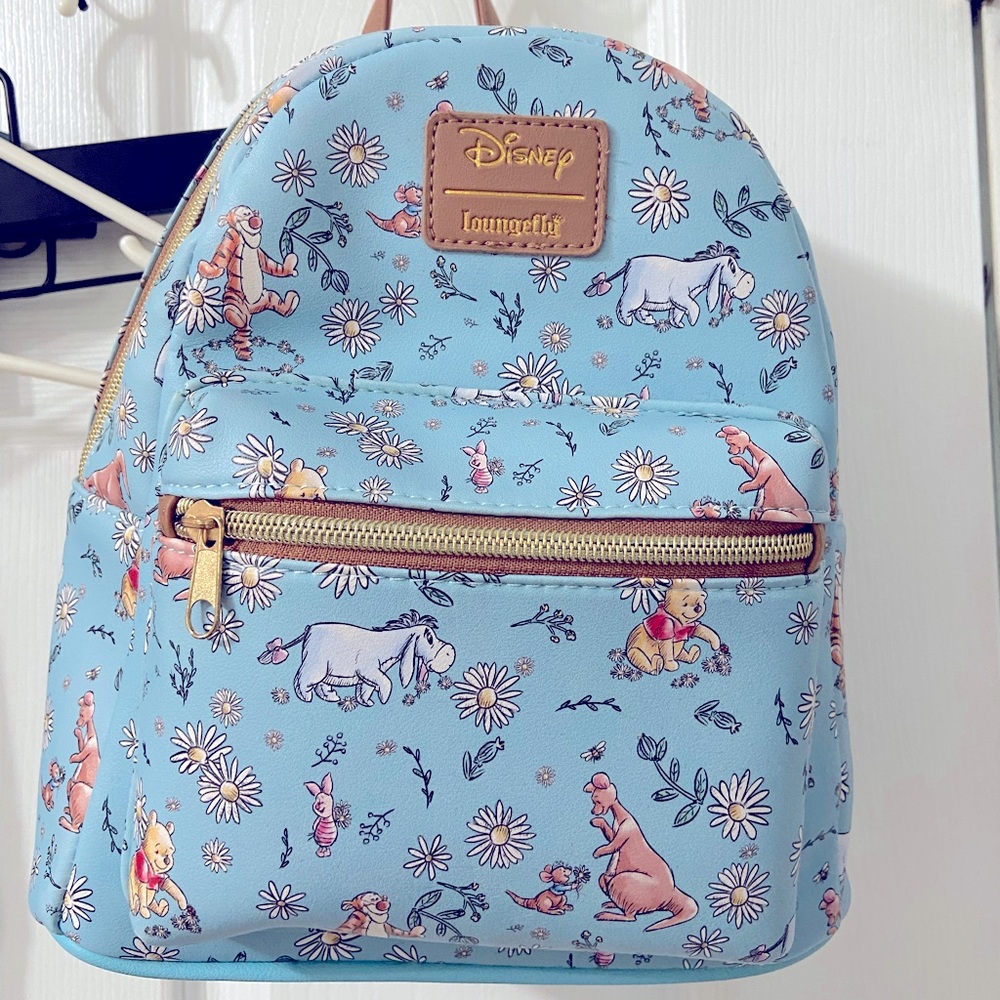 Winnie the Pooh & Friends LoungeFly backpack and matching wallet